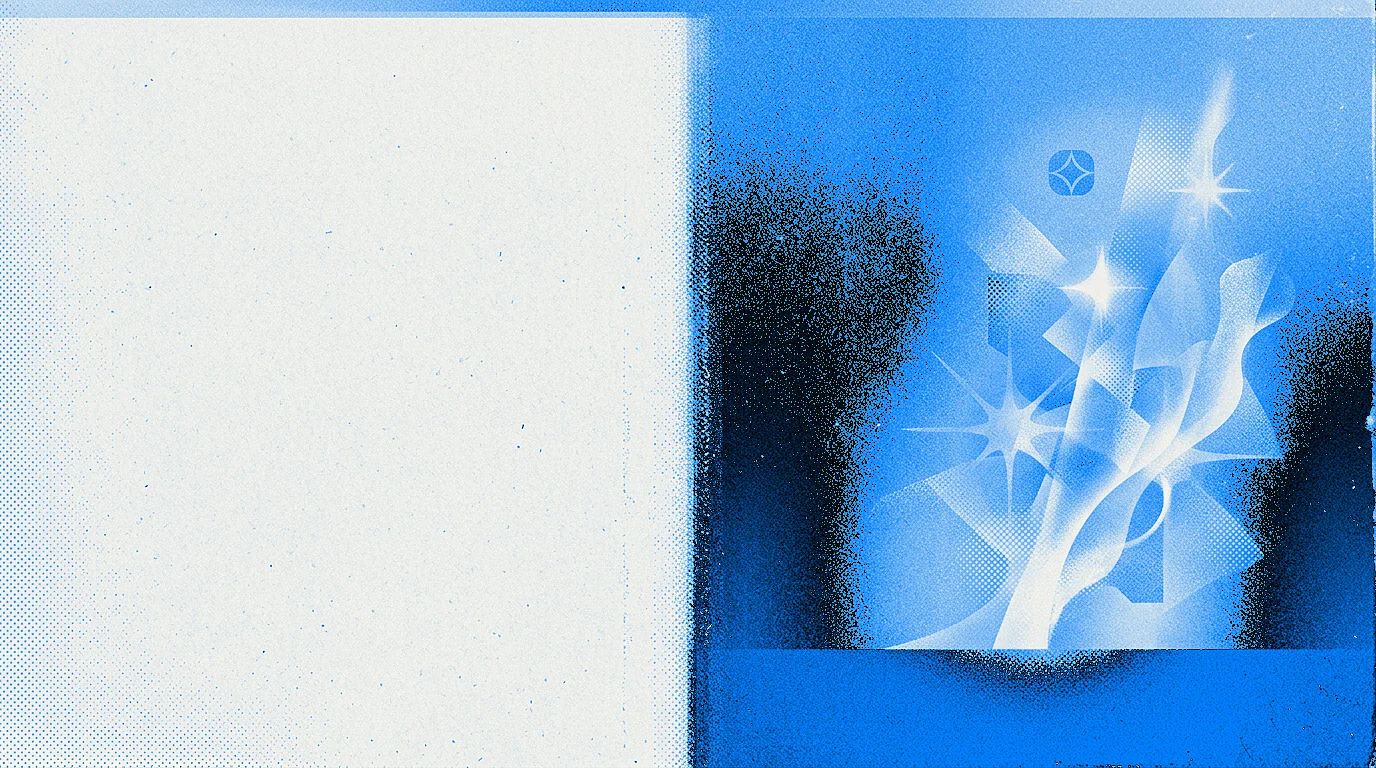 Campo editorial texturizado en Azure y off-white